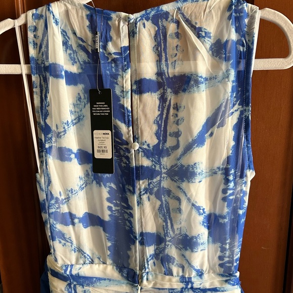 Fashion Nova Tie Dye Jumpsuit In White/Blue-Size XS NWT💙 - Picture 7 of 7